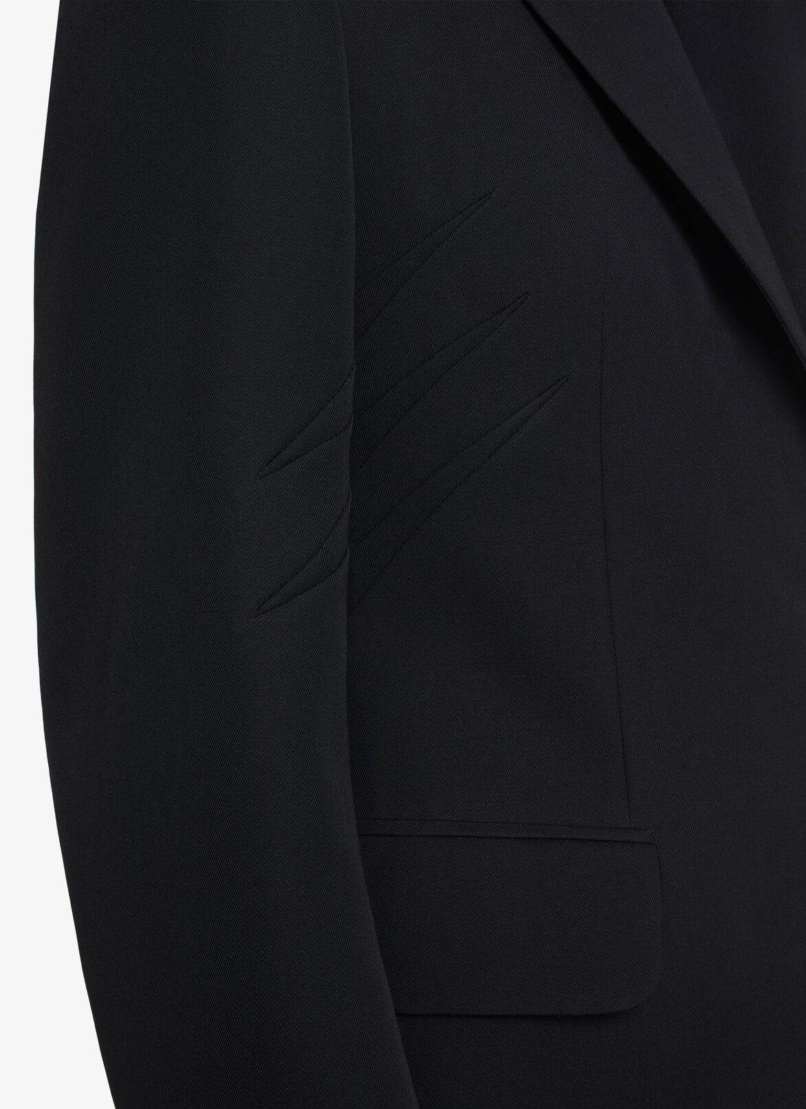 TAILORED SINGLE-BREASTED WOOL GABARDINE JACKET ALAÏA BLACK TAILORED SINGLE-BREASTED WOOL GABARDINE JACKET